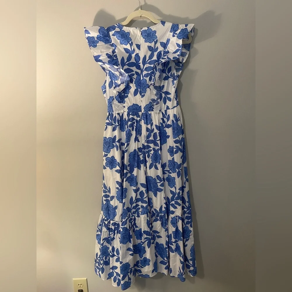 NWOT SUGARLIPS Floral Fairness Poplin Surplice Midi Dress SZ S - Picture 6 of 7